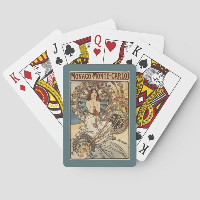 Jeu De Cartes Femme avec des plumes - affiche ferroviaire de (dos)