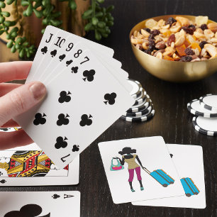 Jeu De Cartes Femme Avec Une Valise