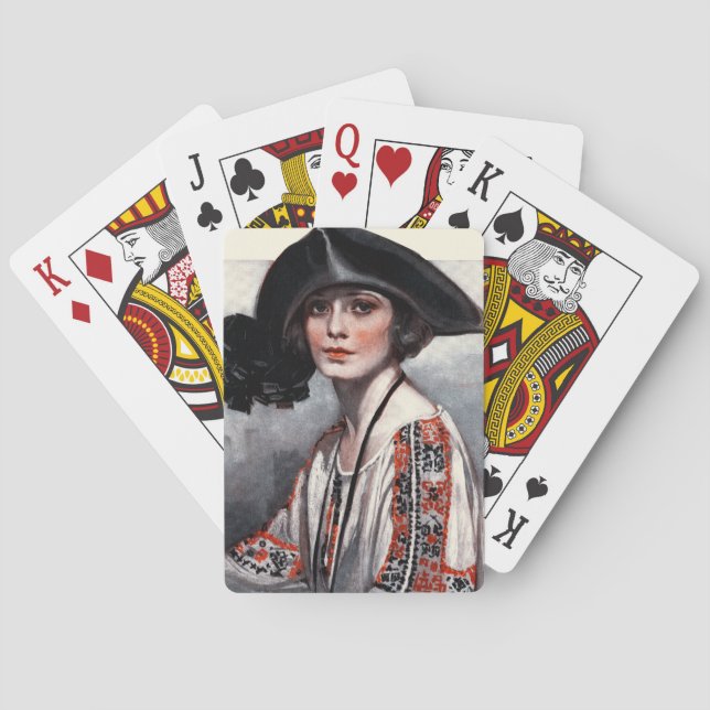 Jeu De Cartes Femme dans le chemisier brodé (dos)