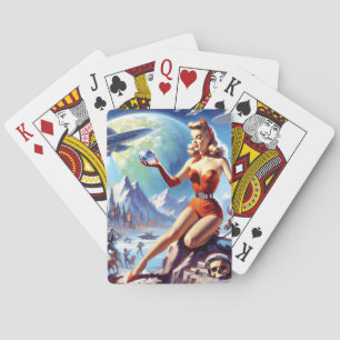 Jeu De Cartes Femme de science-fiction Vintage des années 1950