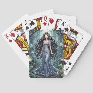 Jeu De Cartes Femme majestueuse avec une robe argentée
