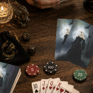 Jeu De Cartes Femme Mystérieuse Gothique Noire Élégante Brume de
