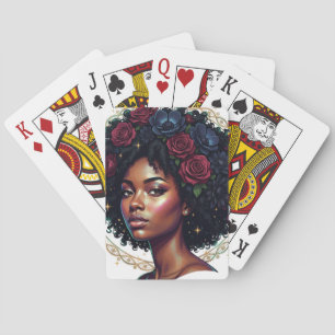Jeu De Cartes Femme noire Fleur Afro
