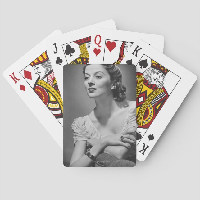 Jeu De Cartes Femme posant en studio (dos)
