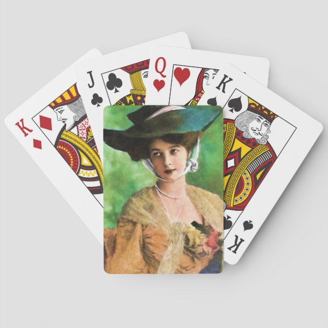Jeu De Cartes Femme victorienne jouant aux cartes (dos)