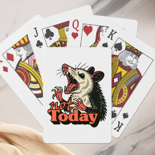 Jeu De Cartes Feral Possum en colère pas aujourd'hui typographie