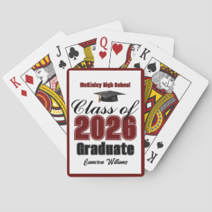 Jeu De Cartes Fête de fin d'études personnalisée Marron Classe d