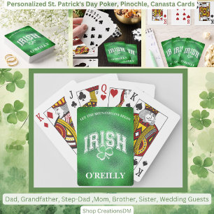 Jeu De Cartes Fête de la Saint Patrick personnalisée Pinochle, C