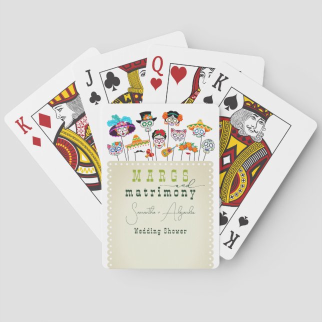 Jeu De Cartes Fête de mariage mexicano pour couples: Margs et Ma (dos)