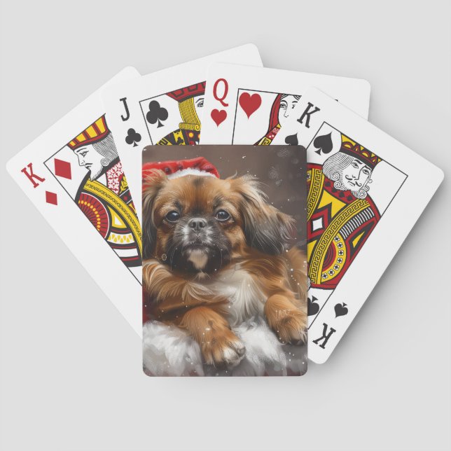 Jeu De Cartes Fête de Noël de Chien Espagnol Tibétain (dos)