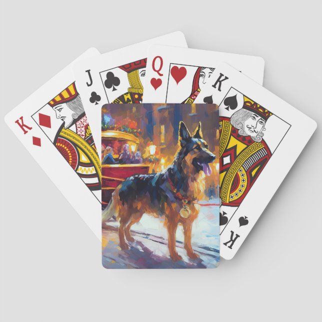 Jeu De Cartes Fête de Noël des bergers allemands (dos)