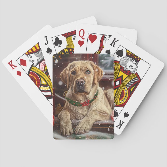 Jeu De Cartes Fête de Noël du chien du Labrador (dos)