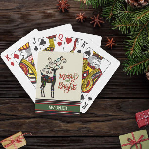 Jeu De Cartes Fête de Noël Nom personnalisé Reindeer Inspirivity