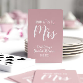 Jeu De Cartes Fête des mariées rose personnalisée Lecture Cartes