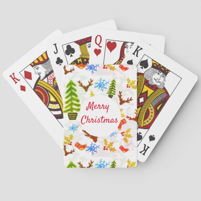 Jeu De Cartes Fête des motifs de Noël (dos)