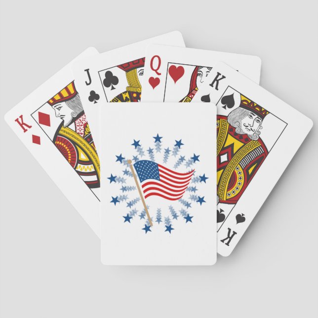 Jeu De Cartes Feu d'artifice Drapeau Américain 4 juillet (dos)