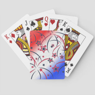 Jeu De Cartes Feu d'artifice en bleu blanc rouge