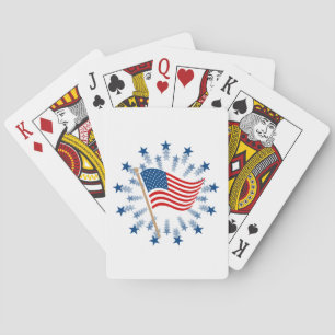 Jeu De Cartes Feu d'artifice en forme d'étoile du drapeau améric