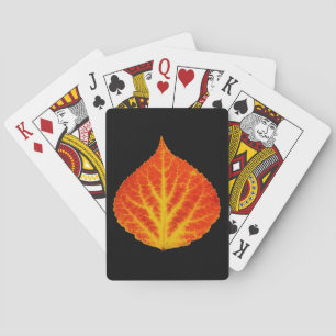Jeu De Cartes Feuille d'Aspen rouge et jaune #10