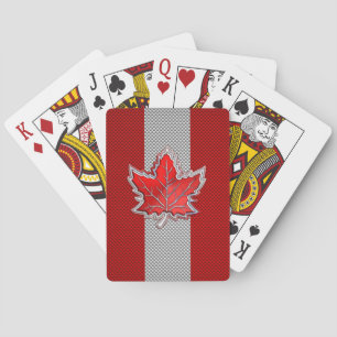 Jeu De Cartes Feuille d'érable rouge canadienne à la fibre de ca
