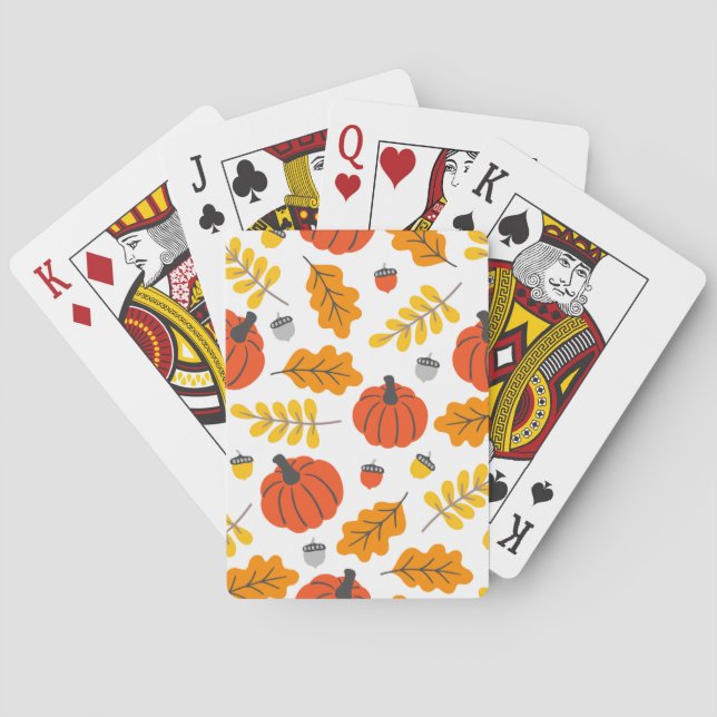 Jeu De Cartes Feuilles d'automne et citrouilles (dos)