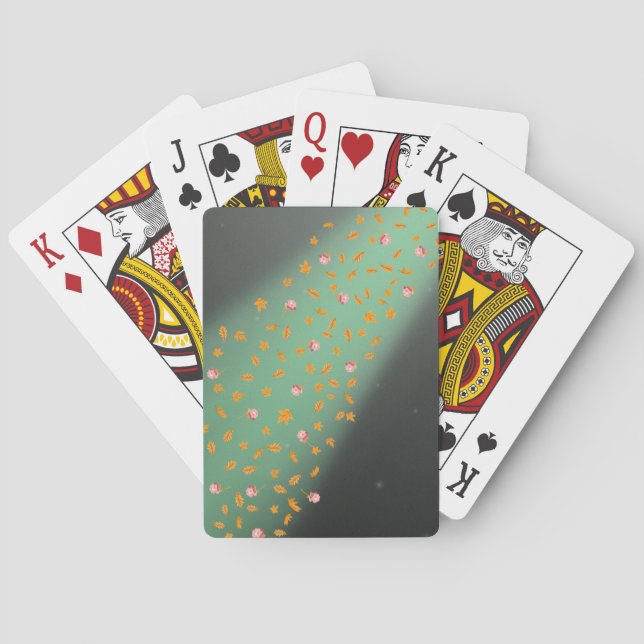 Jeu De Cartes Feuilles d'automne et Roses Jouer des cartes (dos)