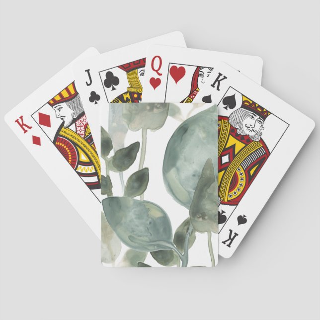 Jeu De Cartes Feuilles d'eau - Aquarelle (dos)