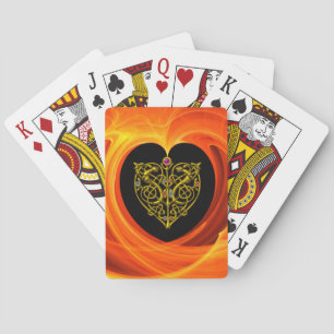 Jeu De Cartes FEUILLES D'OR, jaune orange noir