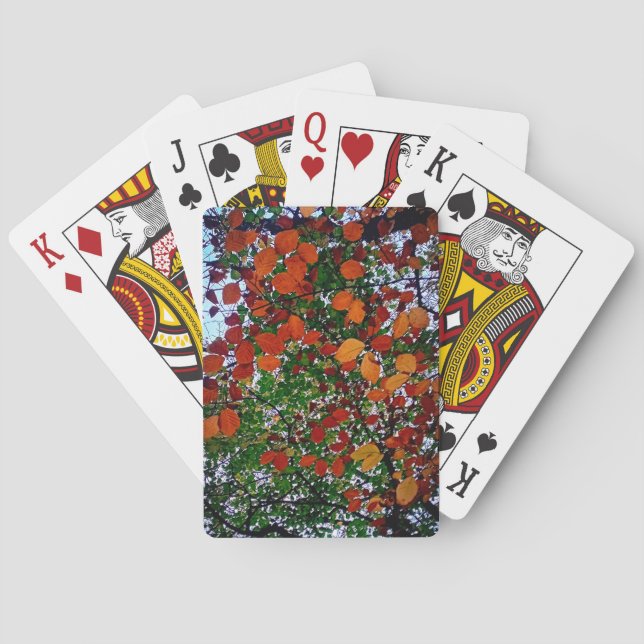 Jeu De Cartes Feuilles jaunes, verts et bruns (dos)