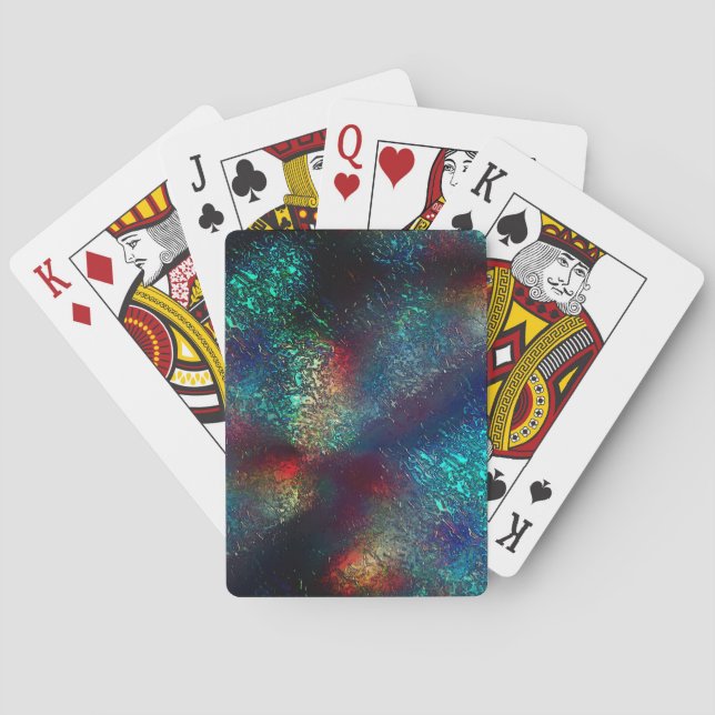 Jeu De Cartes Feuilles rocheuses ou en aluminium sous plastique  (dos)