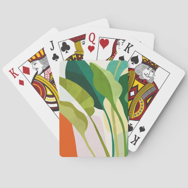 Jeu De Cartes Feuilles tropicaux (dos)