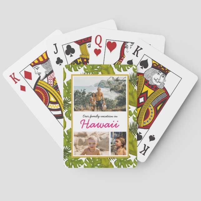 Jeu De Cartes Feuilles tropicaux Famille Hawaiienne Photo (dos)