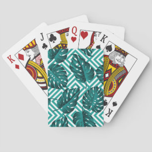 Jeu De Cartes Feuilles tropicaux : Motif Floral sans joint.