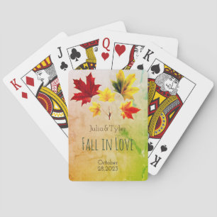 Jeu De Cartes feuilles vintages d'érable - tomber amoureux
