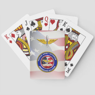 Jeu De Cartes Fier Armée Vétérinaire Aviation États-Unis Drapeau