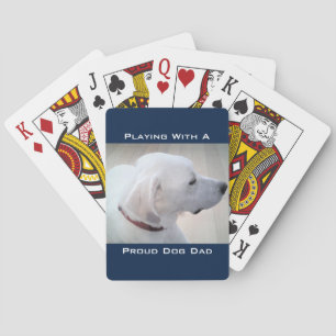 Jeu De Cartes Fier Chien Papa mignon Blanc Labrador Mix Profil d