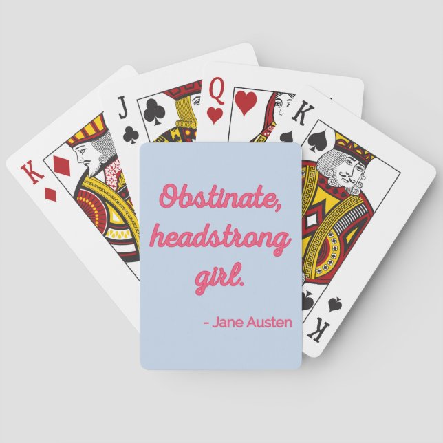 Jeu De Cartes Fierté et préjugés Citation II - Style mignon (dos)