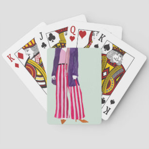 Jeu De Cartes Figure de mode debout - Pantalon rayé