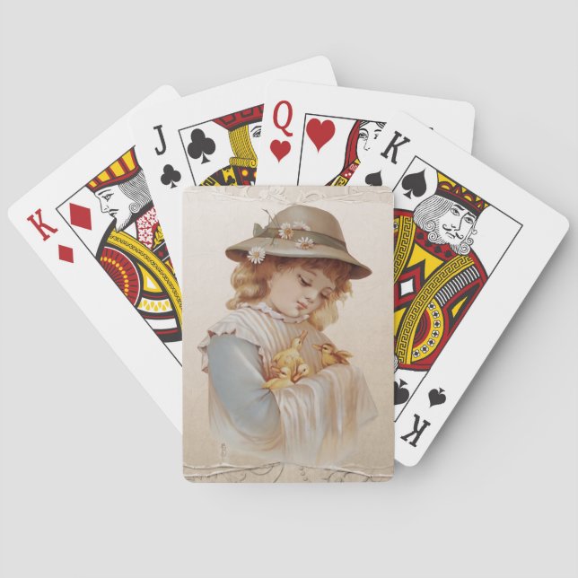 Jeu De Cartes Fille avec des petits canards (dos)