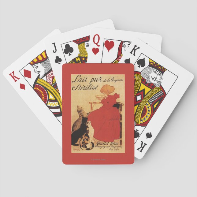 Jeu De Cartes Fille de lait de Vingeanne avec des chats (dos)