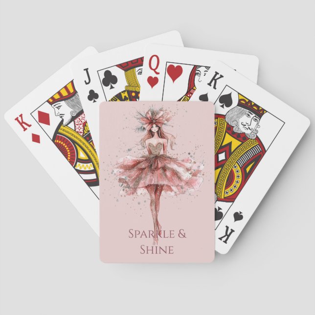 Jeu De Cartes Fille étincelante en robe (dos)