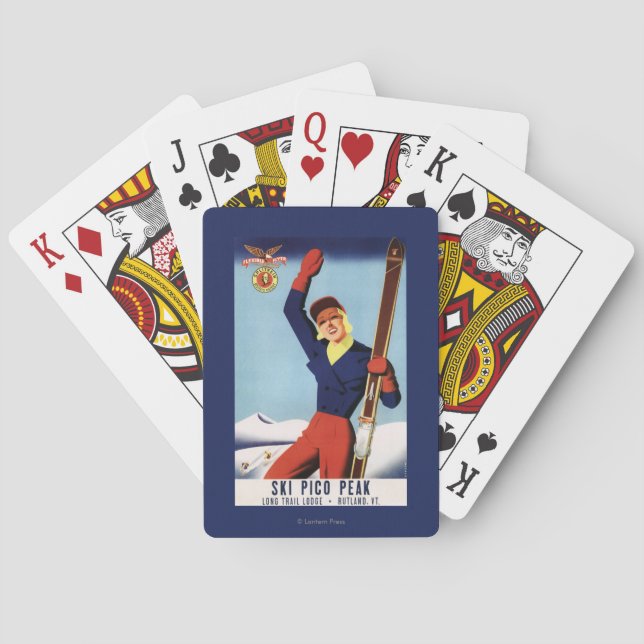 Jeu De Cartes Fille flexible de ski de Pin- d'insecte (dos)