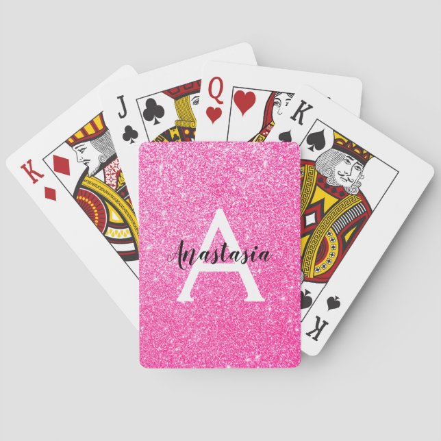 Jeu De Cartes Fille Glam Hot rose Parties scintillant étincelles (dos)