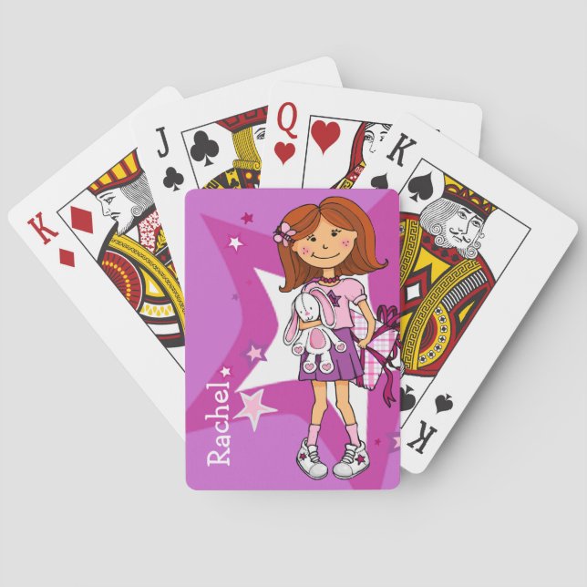 Jeu De Cartes Fille rose intelligente appelée cartes en liasse (dos)
