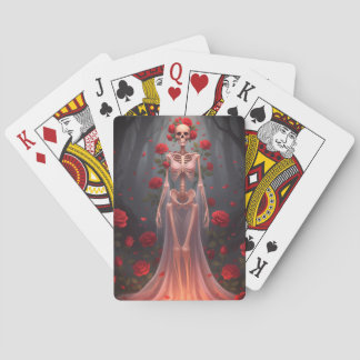 Jeu De Cartes Fille squelettique portant une robe de mariée dans