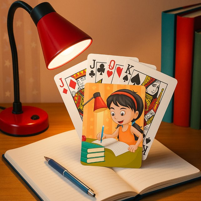 Jeu De Cartes Fille Travaillant Dans Un Bureau (Créateur téléchargé)