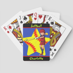 Jeu De Cartes Filles de softball Frappeur Star Swing Personnalis