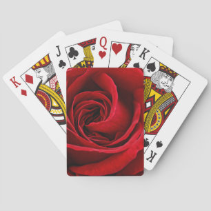Jeu De Cartes Fin lumineuse de rose rouge