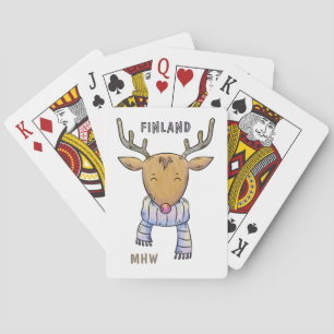 Jeu De Cartes Finlande Reindeer personnalisé monogramme jouer ca