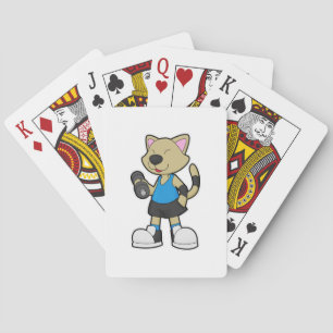 Jeu De Cartes Fitness au chat avec Dumbbell